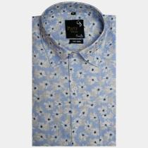 Print Blue Shirt : Party