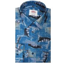 Print Blue Shirt : Ditto