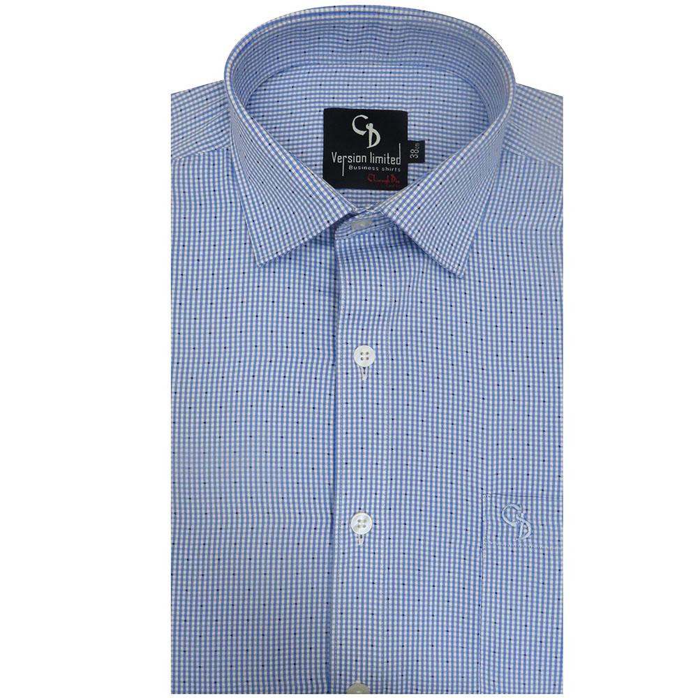 Charaghdin.com - Checks Navy Blue Shirt